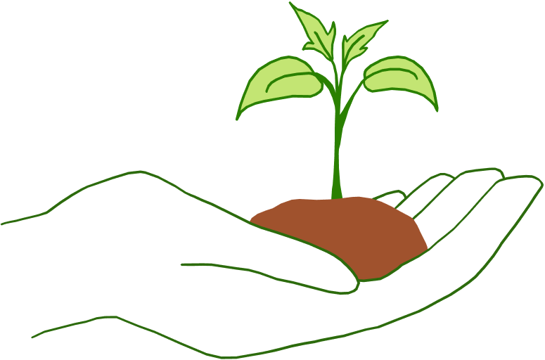 Hand mit Erde